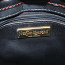 SAINT LAURENT Y Motif Shoulder Bag Leather Black Gold Auth 149413-17