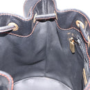 SAINT LAURENT Y Motif Shoulder Bag Leather Black Gold Auth 149413-19