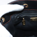 SAINT LAURENT Y Motif Shoulder Bag Leather Black Gold Auth 149413-20