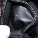 SAINT LAURENT Y Motif Shoulder Bag Leather Black Gold Auth 149413-12