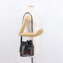 SAINT LAURENT Y Motif Shoulder Bag Leather Black Gold Auth 149413-22