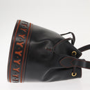 SAINT LAURENT Y Motif Shoulder Bag Leather Black Gold Auth 149413-3