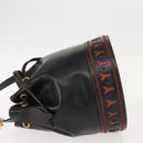 SAINT LAURENT Y Motif Shoulder Bag Leather Black Gold Auth 149413-4