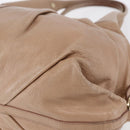 BVLGARI Chandra Shoulder Bag Leather Beige Gold Auth 149419-15