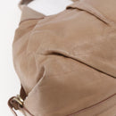 BVLGARI Chandra Shoulder Bag Leather Beige Gold Auth 149419-16