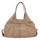 BVLGARI Chandra Shoulder Bag Leather Beige Gold Auth 149419-2