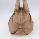 BVLGARI Chandra Shoulder Bag Leather Beige Gold Auth 149419-3