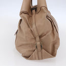 BVLGARI Chandra Shoulder Bag Leather Beige Gold Auth 149419-4