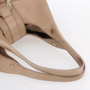 BVLGARI Chandra Shoulder Bag Leather Beige Gold Auth 149419-7