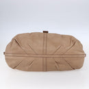 BVLGARI Chandra Shoulder Bag Leather Beige Gold Auth 149419-5