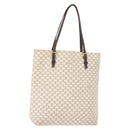 CELINE Macadam Canvas Tote Bag PVC Leather White Gold Auth 149420-1