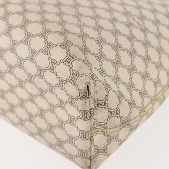 CELINE Macadam Canvas Tote Bag PVC Leather White Gold Auth 149420