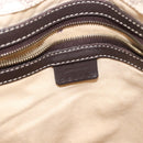 CELINE Macadam Canvas Tote Bag PVC Leather White Gold Auth 149420-17