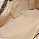 CELINE Macadam Canvas Tote Bag PVC Leather White Gold Auth 149420-10