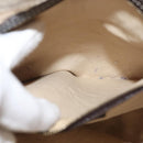 CELINE Macadam Canvas Tote Bag PVC Leather White Gold Auth 149420-11