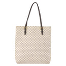 CELINE Macadam Canvas Tote Bag PVC Leather White Gold Auth 149420-13