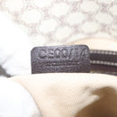 CELINE Macadam Canvas Tote Bag PVC Leather White Gold Auth 149420-12