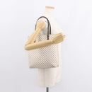 CELINE Macadam Canvas Tote Bag PVC Leather White Gold Auth 149420-21
