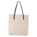 CELINE Macadam Canvas Tote Bag PVC Leather White Gold Auth 149420-2