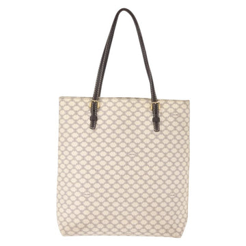 CELINE Macadam Canvas Tote Bag PVC Leather White Gold Auth 149420 - 0