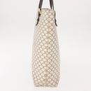 CELINE Macadam Canvas Tote Bag PVC Leather White Gold Auth 149420-3