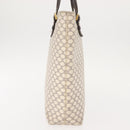 CELINE Macadam Canvas Tote Bag PVC Leather White Gold Auth 149420-4