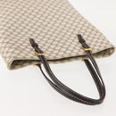 CELINE Macadam Canvas Tote Bag PVC Leather White Gold Auth 149420-6