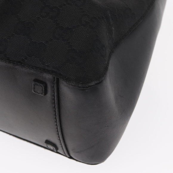 GUCCI GG Canvas Hand Bag Black Silver 94898 Auth 149421