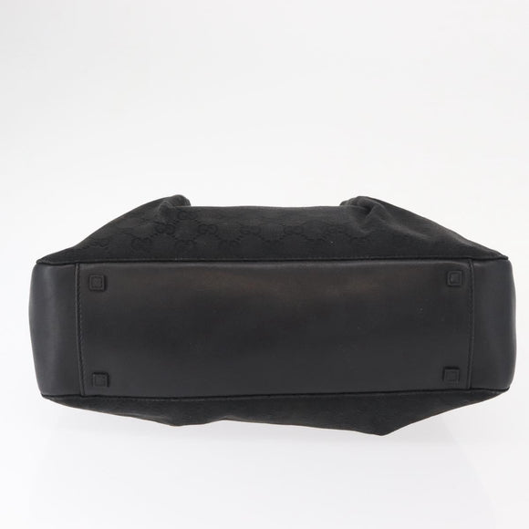 GUCCI GG Canvas Hand Bag Black Silver 94898 Auth 149421