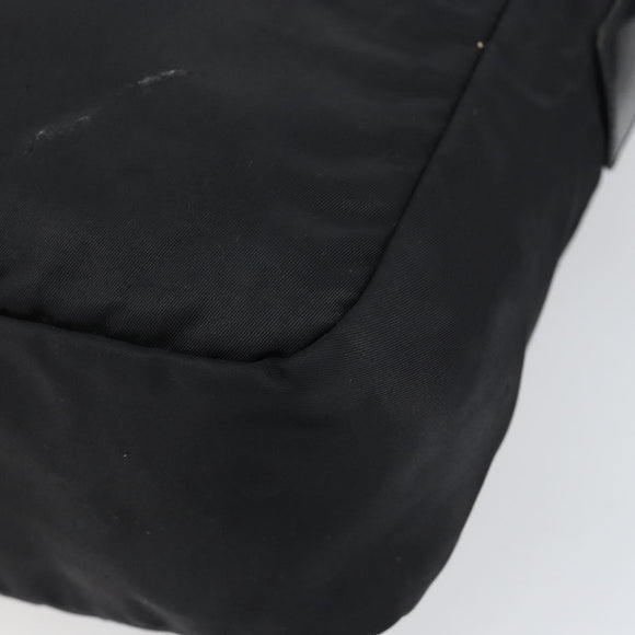 PRADA Shoulder Bag Nylon Black Silver Auth 149424