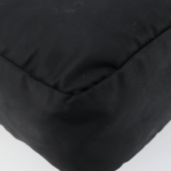 PRADA Shoulder Bag Nylon Black Silver Auth 149424