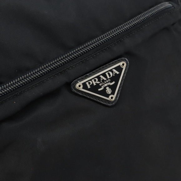 PRADA Shoulder Bag Nylon Black Silver Auth 149424