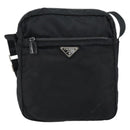 PRADA Shoulder Bag Nylon Black Silver Auth 149424-13