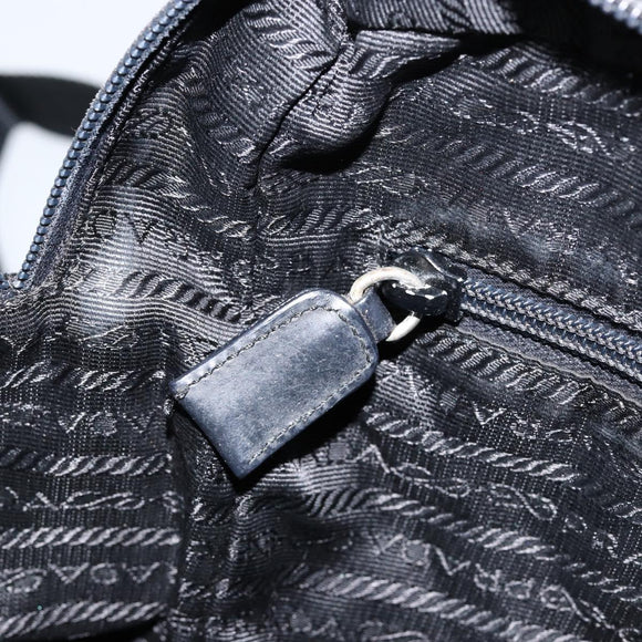 PRADA Shoulder Bag Nylon Black Silver Auth 149424