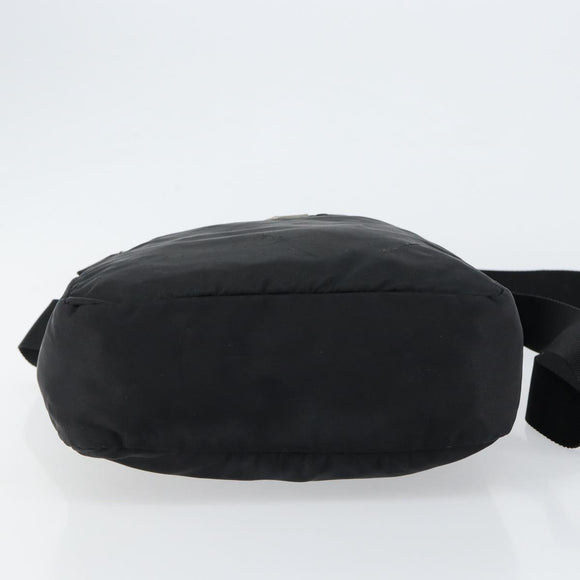 PRADA Shoulder Bag Nylon Black Silver Auth 149424