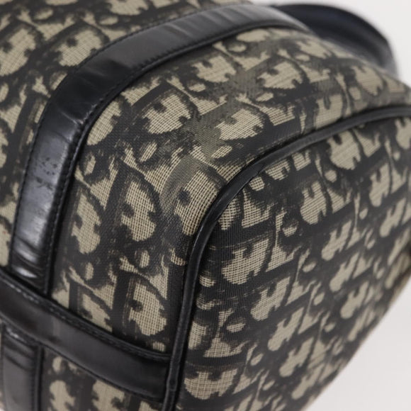 Christian Dior Trotter Canvas Hand Bag PVC Black Gold Auth 149434