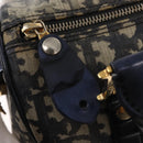 Christian Dior Trotter Canvas Hand Bag PVC Black Gold Auth 149434-8