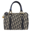 Christian Dior Trotter Canvas Hand Bag PVC Black Gold Auth 149434-13