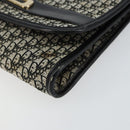 Christian Dior Trotter Canvas Chain Shoulder Bag Black Gold Auth 149437-15