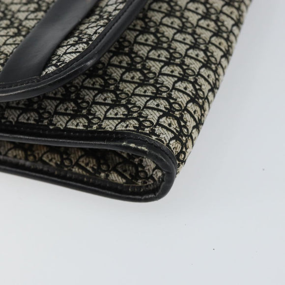 Christian Dior Trotter Canvas Chain Shoulder Bag Black Gold Auth 149437