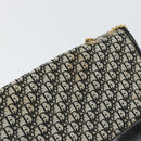 Christian Dior Trotter Canvas Chain Shoulder Bag Black Gold Auth 149437-8