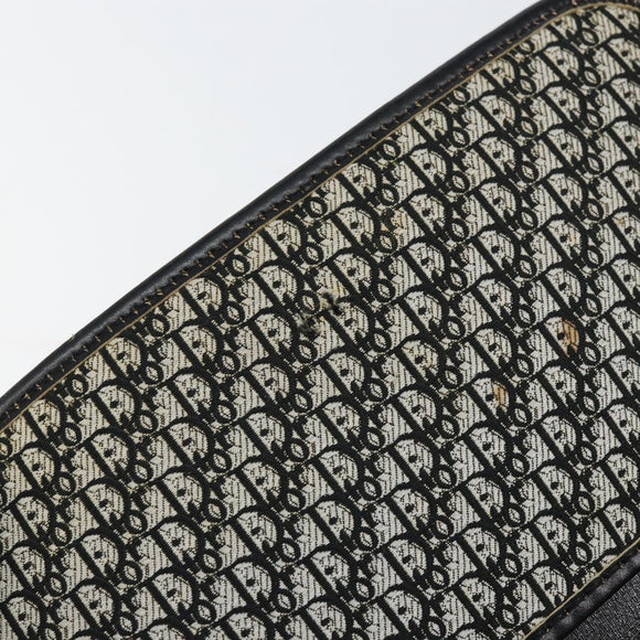 Christian Dior Trotter Canvas Chain Shoulder Bag Black Gold Auth 149437