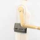 Christian Dior Trotter Canvas Chain Shoulder Bag Black Gold Auth 149437-23