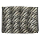 Christian Dior Trotter Canvas Chain Shoulder Bag Black Gold Auth 149437-2