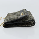 Christian Dior Trotter Canvas Chain Shoulder Bag Black Gold Auth 149437-4