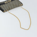 Christian Dior Trotter Canvas Chain Shoulder Bag Black Gold Auth 149437-7