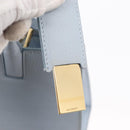 BURBERRY Frances Hand Bag Leather 2way Light Blue Gold Auth 149439-10