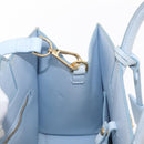 BURBERRY Frances Hand Bag Leather 2way Light Blue Gold Auth 149439-21