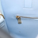 BURBERRY Frances Hand Bag Leather 2way Light Blue Gold Auth 149439-23