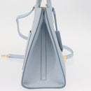 BURBERRY Frances Hand Bag Leather 2way Light Blue Gold Auth 149439-3